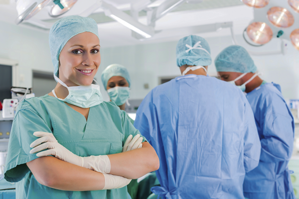 Surgeons at operating table